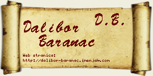 Dalibor Baranac vizit kartica